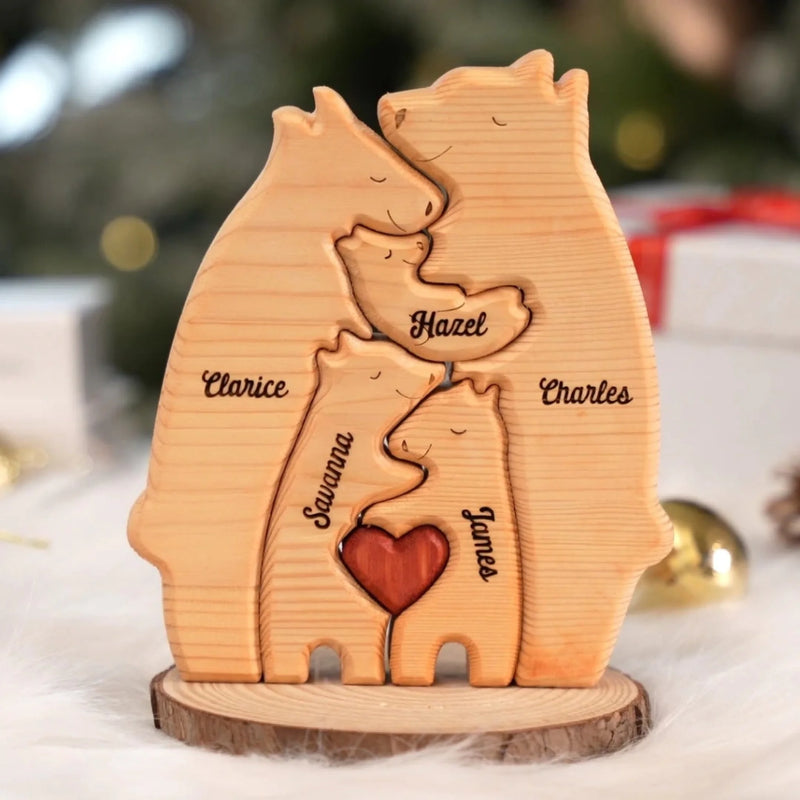 Puzzle Artistique en Bois Personnalisé – Cadeau pour Famille – La famille est tout