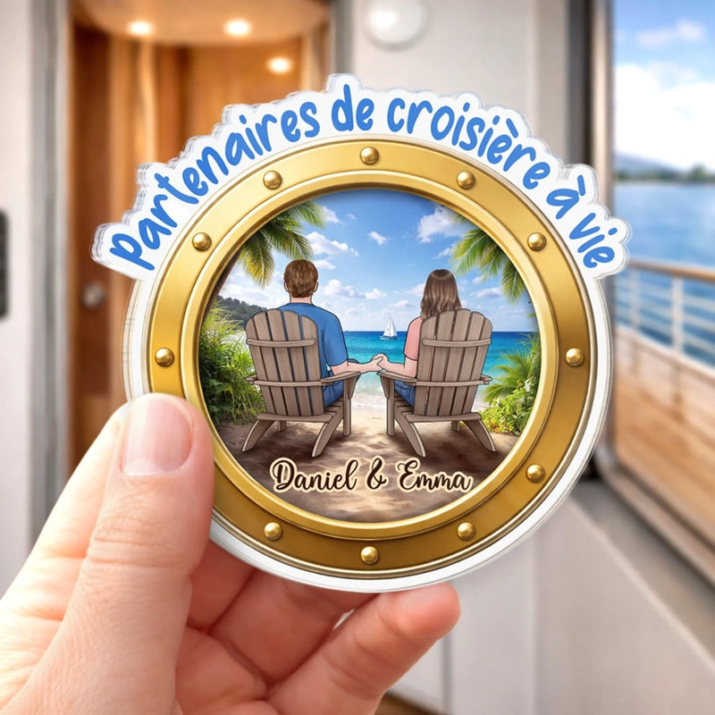 Aimant en Acrylique Personnalisé – Cadeau pour Couple – Partenaires de Croisière à Vie