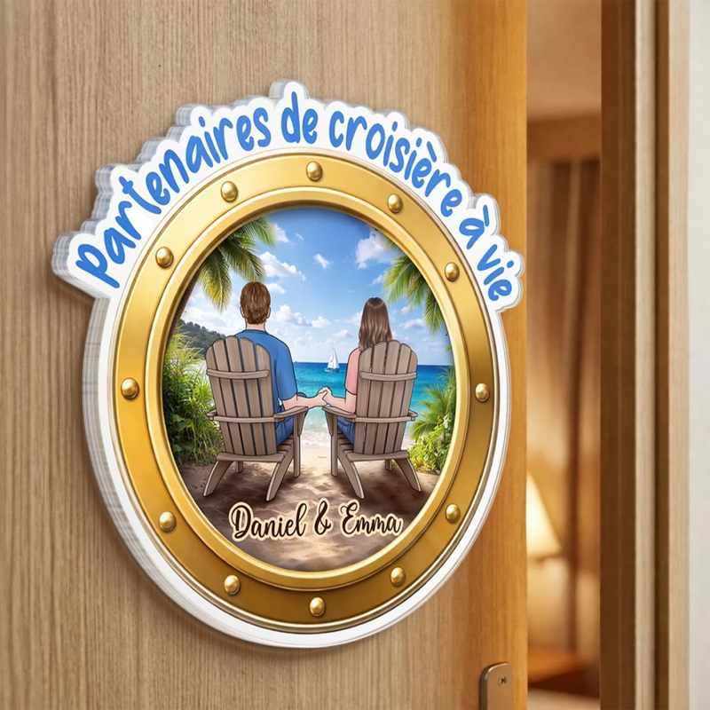 Aimant en Acrylique Personnalisé – Cadeau pour Couple – Partenaires de Croisière à Vie