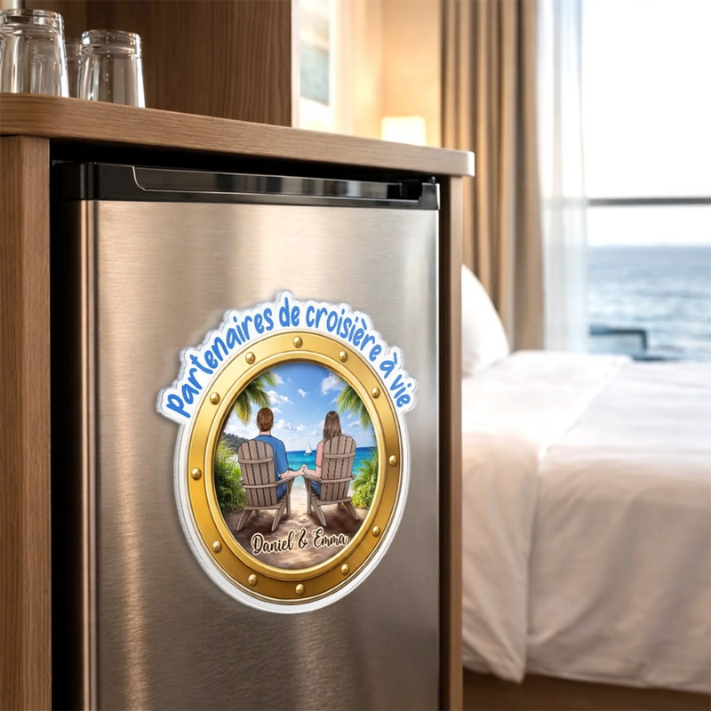 Aimant en Acrylique Personnalisé – Cadeau pour Couple – Partenaires de Croisière à Vie