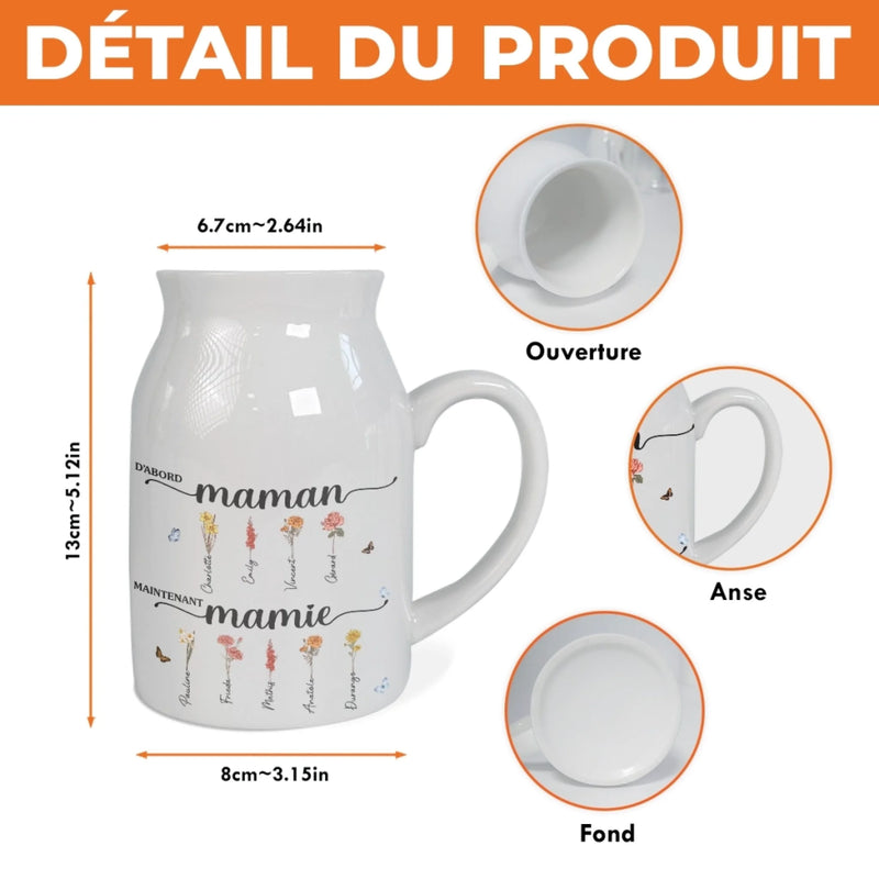 Vase À Fleurs Personnalisée – Cadeau Pour Mamie – Le Jardin Des Femmes de La Maison