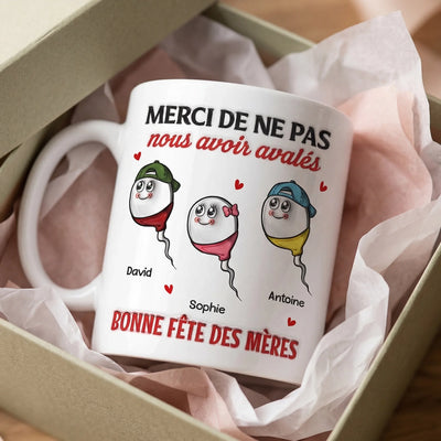 Mug Personnalisé À Effet Imprimé 3D Gonflé –  Cadeau Fête des Mères pour Maman – Bonjour, Notre Mère
