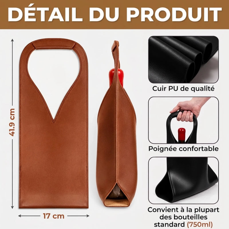 Sac à Vin en Cuir Personnalisé – Cadeau pour Pour Soi-Même – Vin Sur Ordonnance