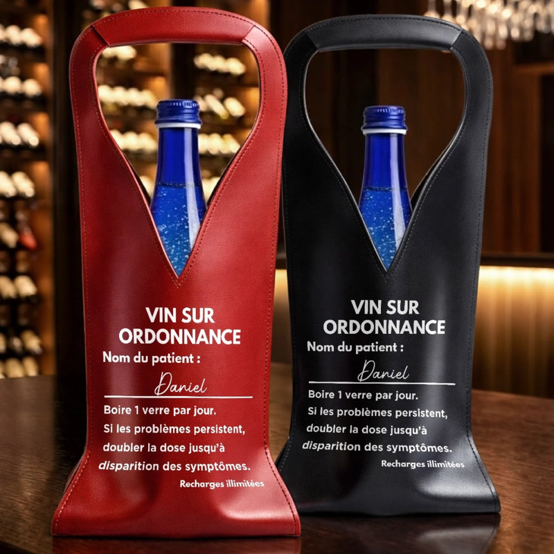 Sac à Vin en Cuir Personnalisé – Cadeau pour Pour Soi-Même – Vin Sur Ordonnance