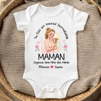 Body Bébé Personnalisé – Cadeau Pour La Première Fête Des Mères - Tu Fais Un Travail Formidable