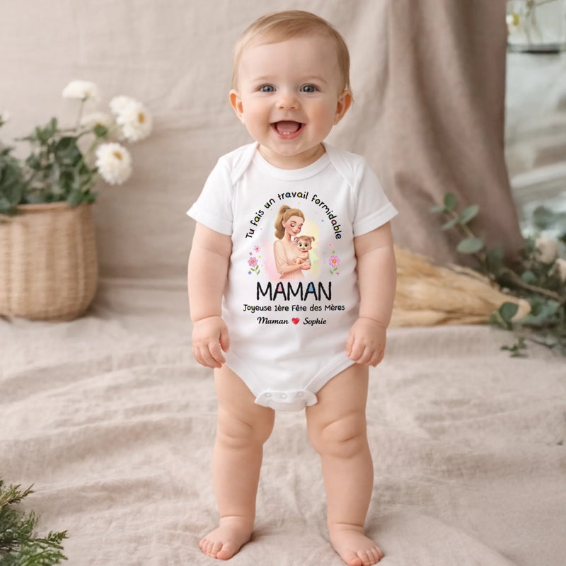 Body Bébé Personnalisé – Cadeau Pour La Première Fête Des Mères - Tu Fais Un Travail Formidable