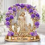 Plaque Acrylique Personnalisée - Cadeau Pour Maman - Famille Unie, Maman au Cœur de Tout