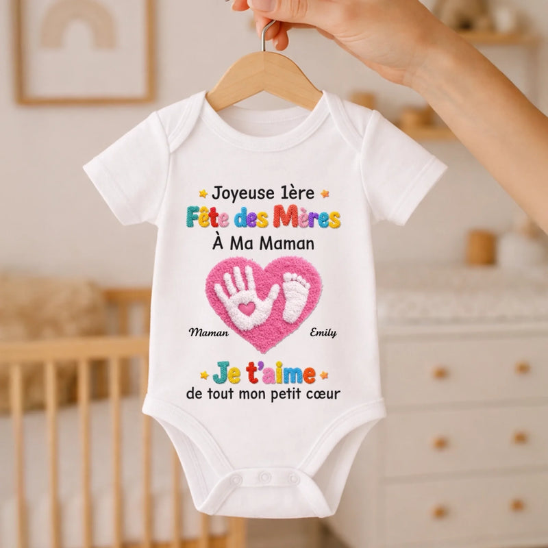 Body Bébé Personnalisé – Cadeau Pour La Première Fête Des Mères - Je T'aime De Tout Mon Petit Cœur