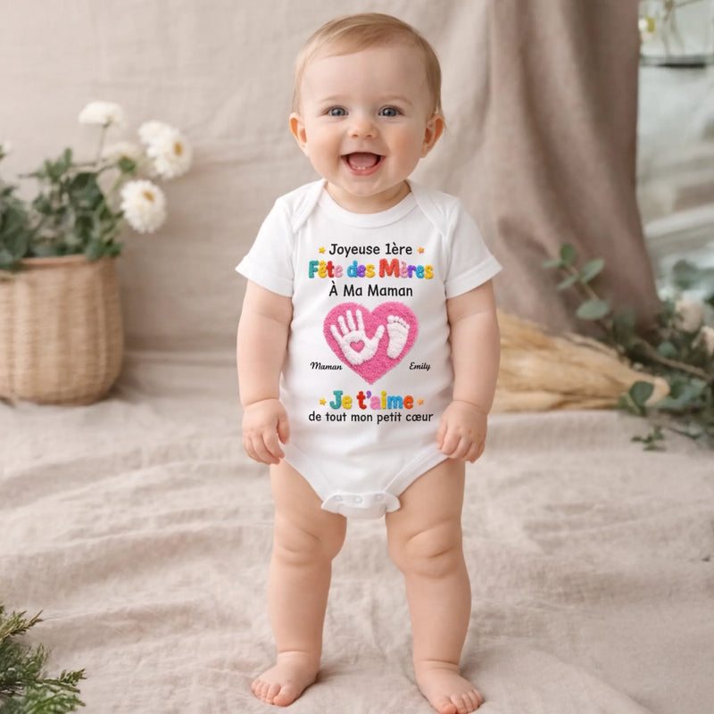 Body Bébé Personnalisé – Cadeau Pour La Première Fête Des Mères - Je T'aime De Tout Mon Petit Cœur