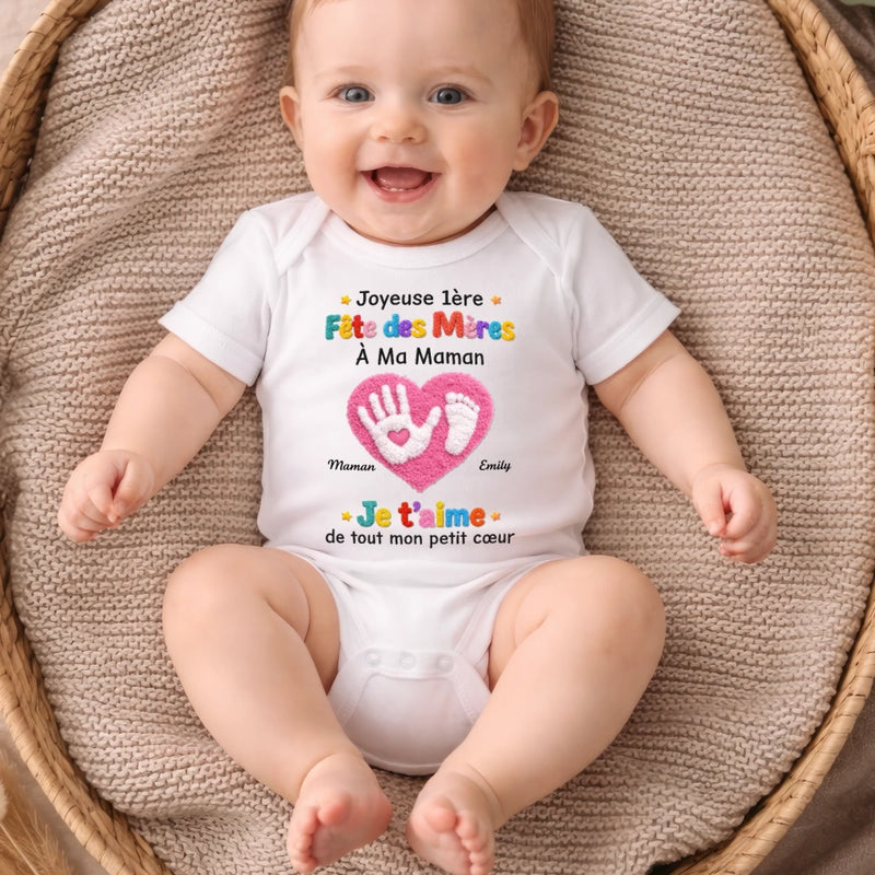 Body Bébé Personnalisé – Cadeau Pour La Première Fête Des Mères - Je T'aime De Tout Mon Petit Cœur