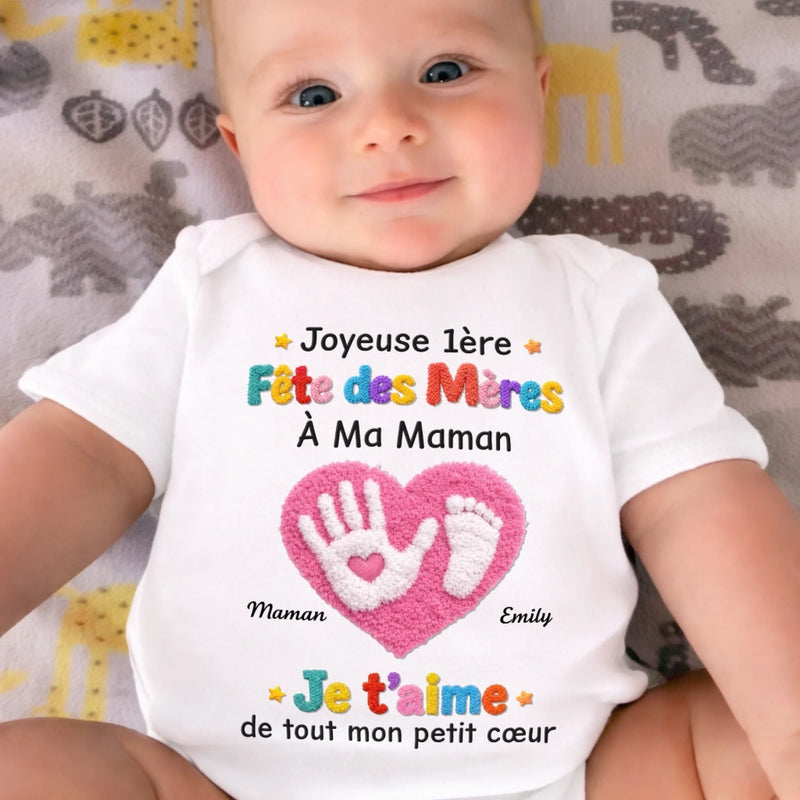 Body Bébé Personnalisé – Cadeau Pour La Première Fête Des Mères - Je T'aime De Tout Mon Petit Cœur