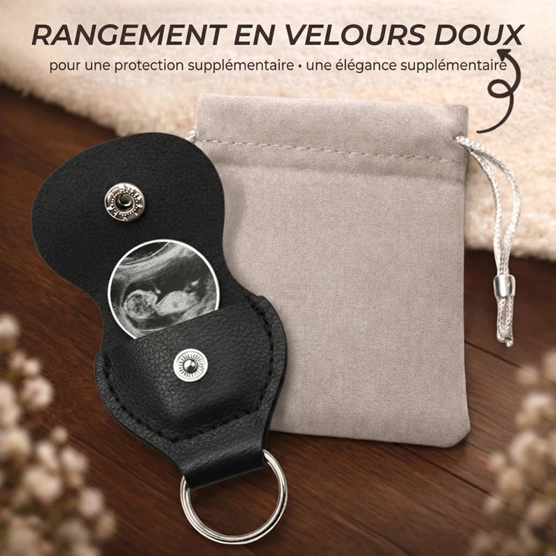 Porte-Bonheur De Poche Personnalisé avec Photo – Cadeau Pour La Première Fête Des Pères – J’ai Hâte De Te Rencontrer