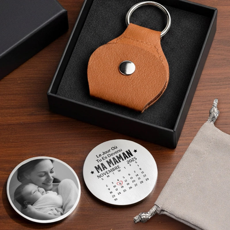 Porte-Bonheur De Poche Personnalisé avec Photo – Cadeau Pour La Première Fête Des Mères – Le Jour Où Tu Es Devenu Maman