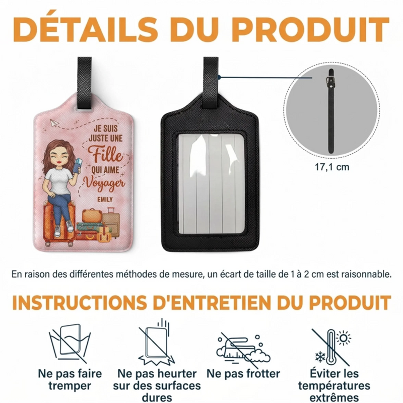 Étiquette De Bagage Personnalisée – Cadeau Pour Soi-Même – Voyager Est Ma Thérapie