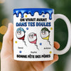 Mug Personnalisé À Effet Imprimé 3D Gonflé –  Cadeau Fête des Pères – Cadeau Humoristiques pour Papa – Dans Tes Boules