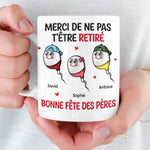 Mug Personnalisé À Effet Imprimé 3D Gonflé –  Cadeau Fête des Pères – Cadeau Humoristiques pour Papa – Ne Pas T'être Retiré
