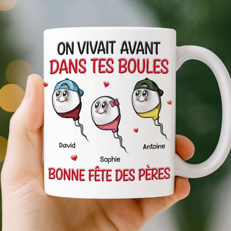 Mug Personnalisé À Effet Imprimé 3D Gonflé –  Cadeau Fête des Pères – Cadeau Humoristiques pour Papa – Papa Est Le Plus Fort