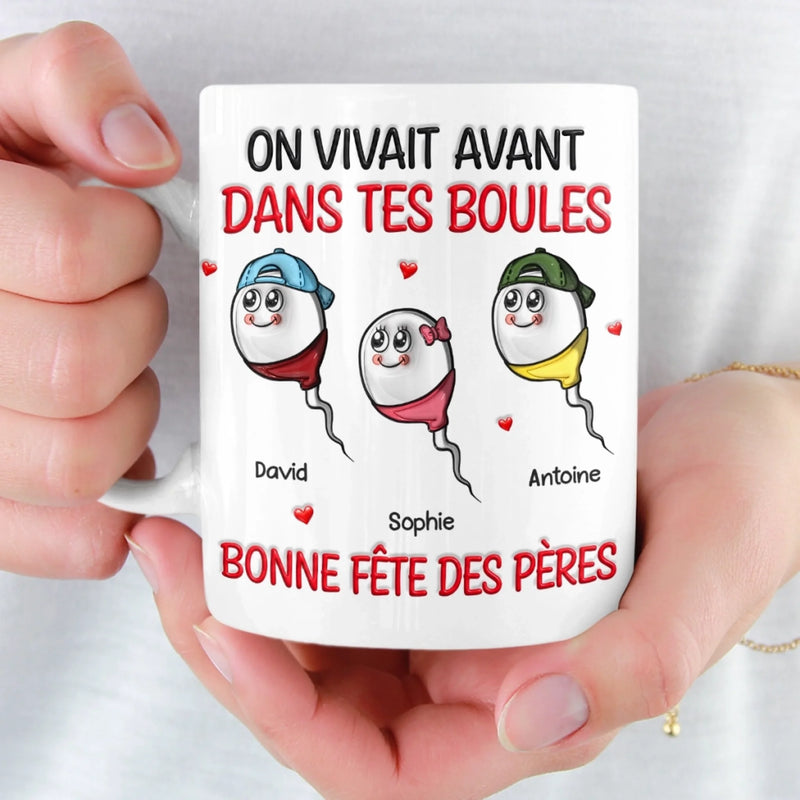 Mug Personnalisé À Effet Imprimé 3D Gonflé –  Cadeau Fête des Pères – Cadeau Humoristiques pour Papa – Papa Est Le Plus Fort