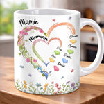 Mug Personnalisé - Cadeau Pour Maman, Fille - L’Amour Fleurit Chez Grand-Mère
