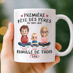 Mug Personnalisé À Effet Imprimé 3D Gonflé –  Cadeau Fête des Pères – Notre Famille