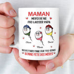 Mug Personnalisé À Effet Imprimé 3D Gonflé –  Cadeau Fête des Mères – Cadeau Humoristiques pour Maman – Pe Ne Pas Laisser Papa