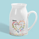 Vase À Fleurs Personnalisée – Cadeau Pour Maman, Mamie – Comme Des Fleurs, Nous Grandissons