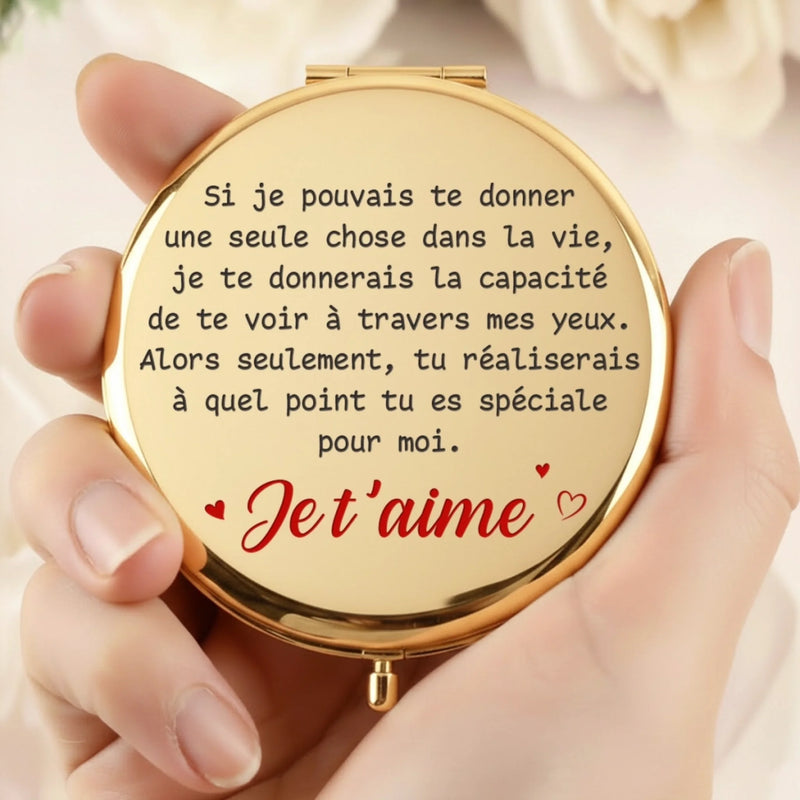 Miroir Compact Personnalisé – Cadeaux Pour Fille – À Travers Mes Yeux