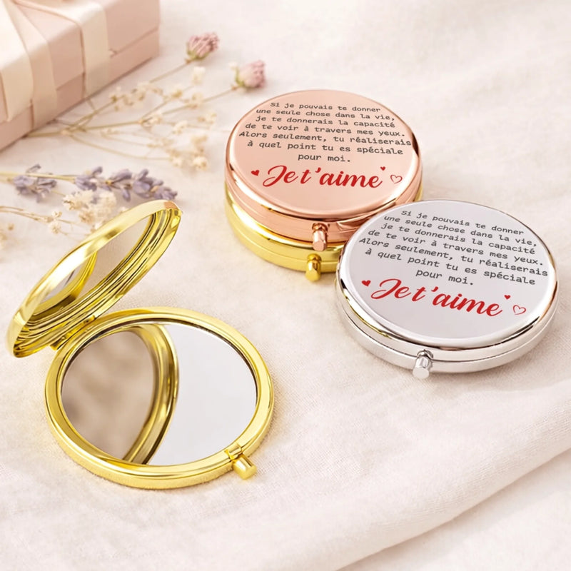 Miroir Compact Personnalisé – Cadeaux Pour Fille – À Travers Mes Yeux
