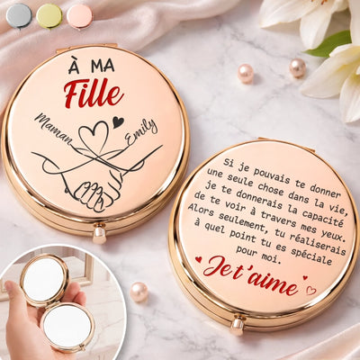 Miroir Compact Personnalisé – Cadeaux Pour Fille – À Travers Mes Yeux