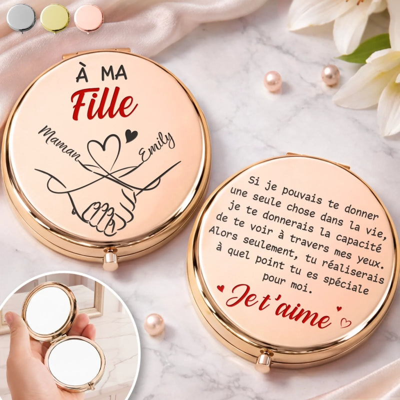 Miroir Compact Personnalisé – Cadeaux Pour Fille – À Travers Mes Yeux