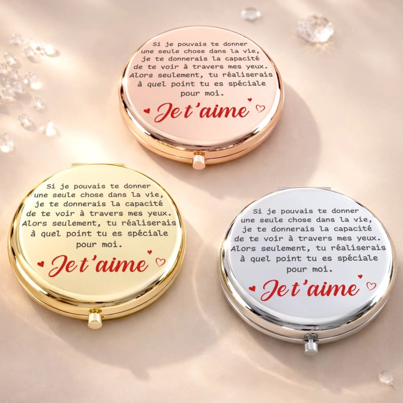 Miroir Compact Personnalisé – Cadeaux Pour Fille – À Travers Mes Yeux