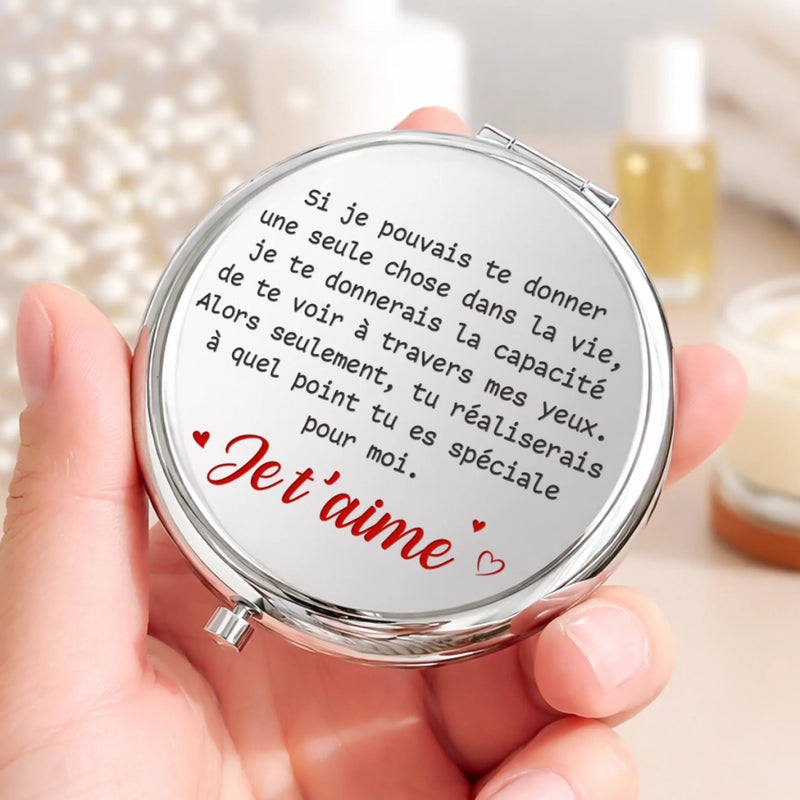 Miroir Compact Personnalisé – Cadeaux Pour Fille – À Travers Mes Yeux