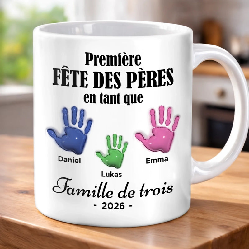 Mug Personnalisé À Effet Imprimé 3D Gonflé –  Cadeau Fête des Pères – Les Couleurs Des Membres