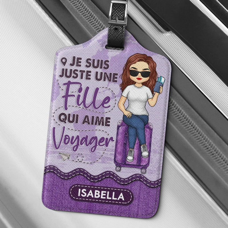 Étiquette De Bagage Personnalisée – Cadeau Pour Soi-Même – Fille qui aime voyager
