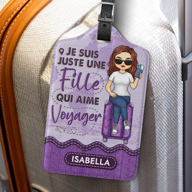 Étiquette De Bagage Personnalisée – Cadeau Pour Soi-Même – Fille qui aime voyager