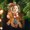 Ornement Acrylique Personnalisé – Cadeaux De Noël et D’anniversaire Pour Enfants – L’aventure Du Petit Cowboy