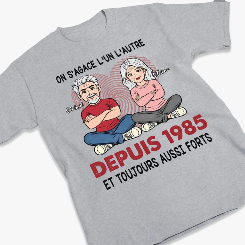T-Shirt Unisexe Personnalisé – Cadeau Pour Couple – Toujours aussi forts