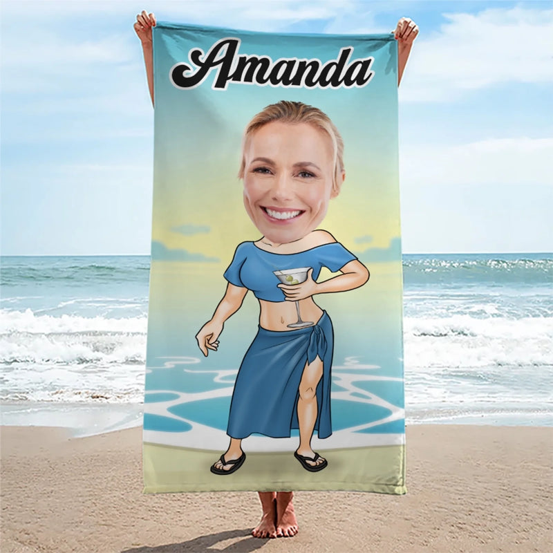 Serviette de Plage Personnalisée – Cadeau pour Famille et Amis – Un été personnalisé
