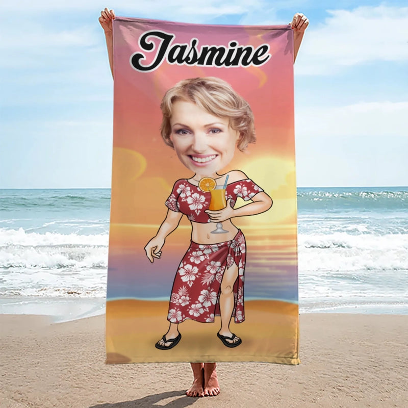 Serviette de Plage Personnalisée – Cadeau pour Famille et Amis – Un été personnalisé