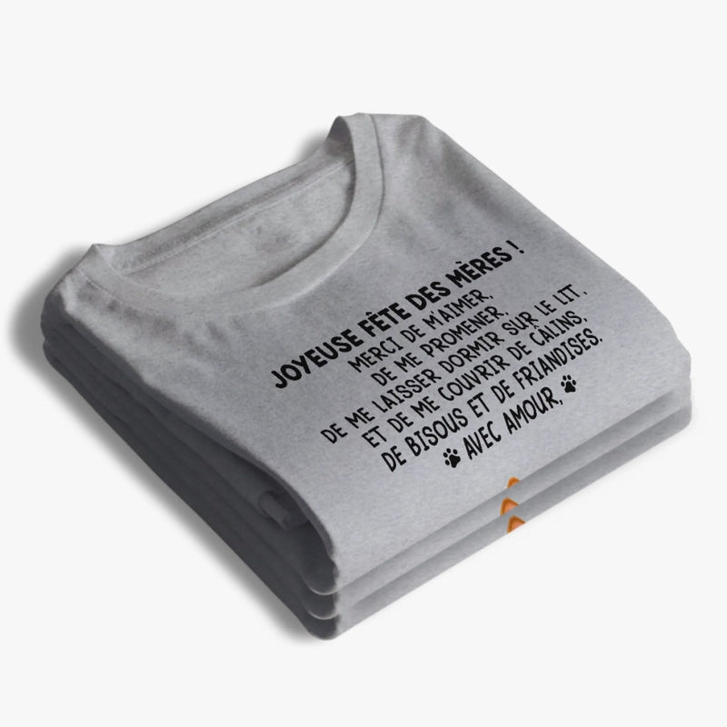 T-shirt Unisexe, T-shirt Premium, Hoodie Personnalisé – Cadeau pour propriétaires d’animaux, amoureux des animaux – Merci De Nous Aimer