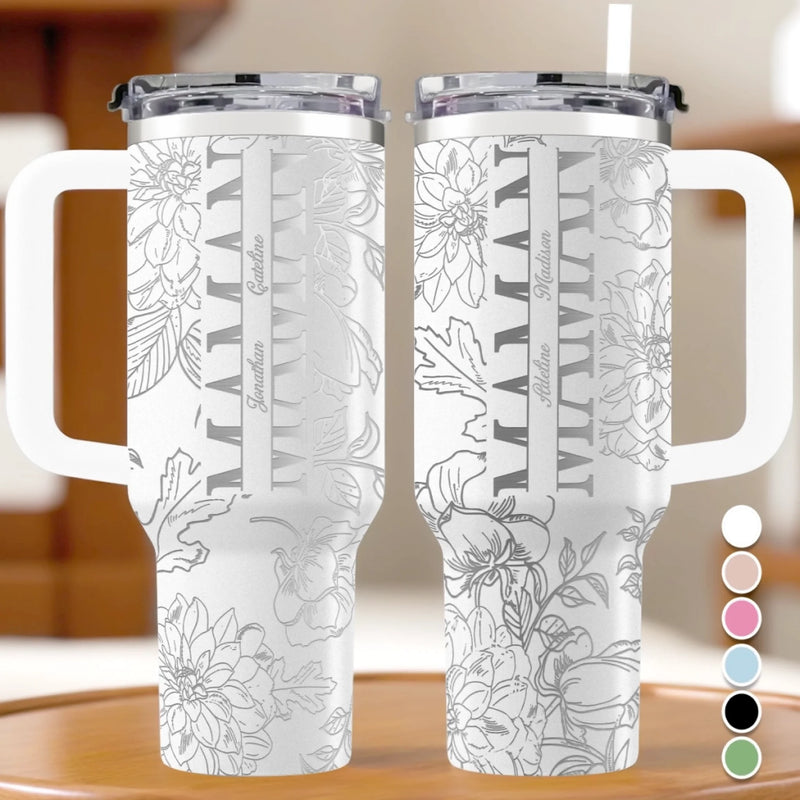 Tumbler Gravé Personnalisé 40oz – Cadeau Pour Maman, Mamie – L’amour Commence avec Elle