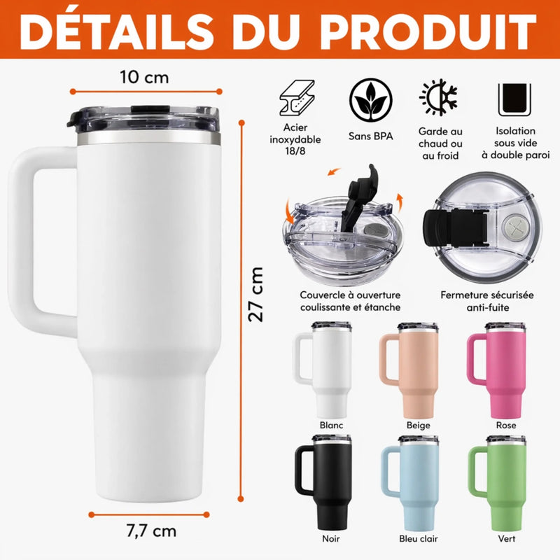 Tumbler Gravé Personnalisé 40oz – Cadeau Pour Maman, Mamie – L’amour Commence avec Elle
