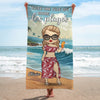 Serviette de Plage Personnalisée – Cadeau pour Amie – La Vie Est Plus Belle En Mer