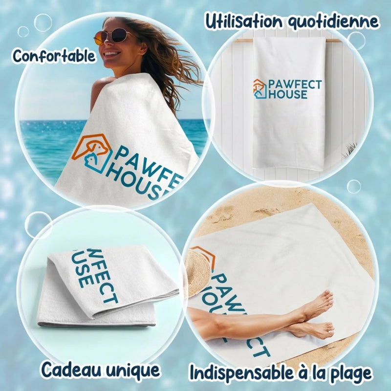 Serviette de Plage Personnalisée – Cadeau pour Amie – La Vie Est Plus Belle En Mer