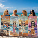 Serviette de Plage Personnalisée – Cadeau pour Amie – La Vie Est Plus Belle En Mer