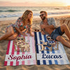 Serviette de Plage Personnalisée – Cadeau pour Couple – Plages et Amour