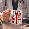 Mug Bicolore Personnalisé – Cadeau pour médecin, infirmière – Cœur de guérisseur