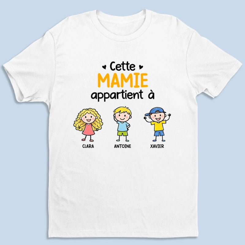 T-shirt Unisexe, T-shirt Premium, Hoodie Personnalisé – Cadeau pour Maman, Mamie – Mamie Adorée Par Toute La Famille