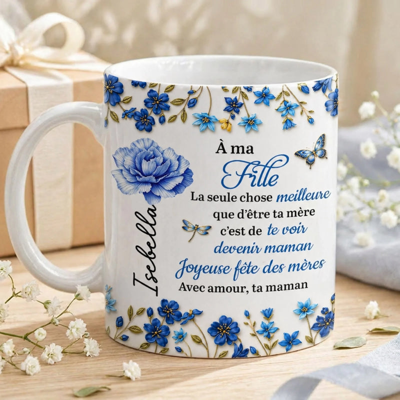 Mug Personnalisé À Effet Imprimé 3D Gonflé –  Cadeau Fête Des Mères pour Fille – C'est La Meilleure Chose