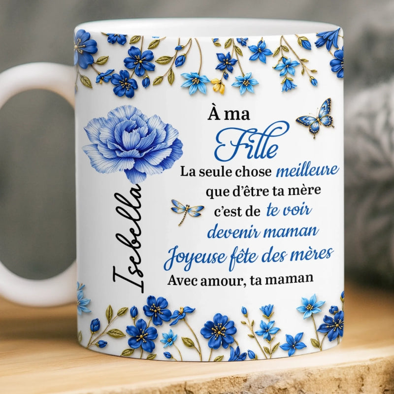Mug Personnalisé À Effet Imprimé 3D Gonflé –  Cadeau Fête Des Mères pour Fille – C'est La Meilleure Chose